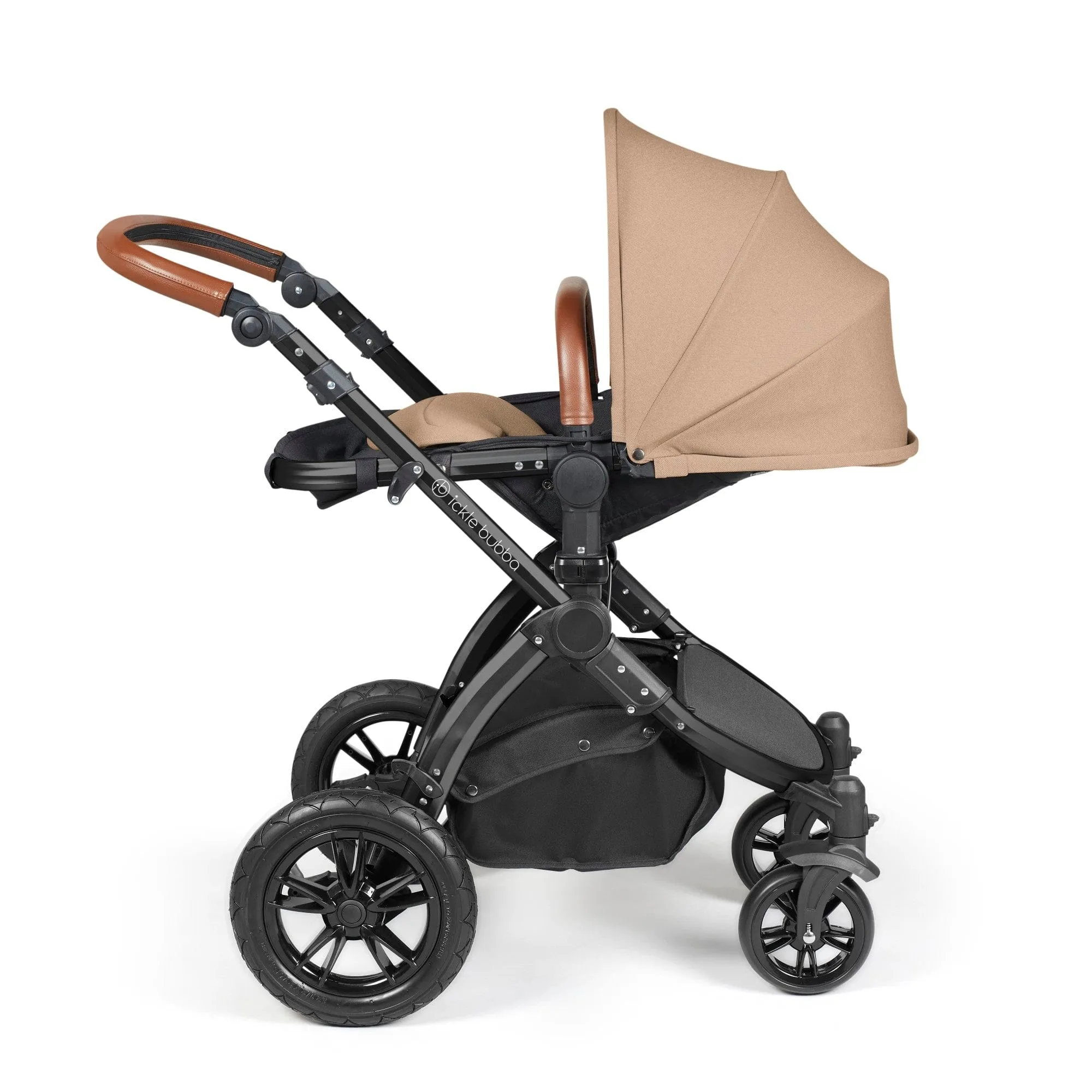 Ickle Bubba Stomp Luxe 2 in 1 Pushchair - Black / Desert / Tan