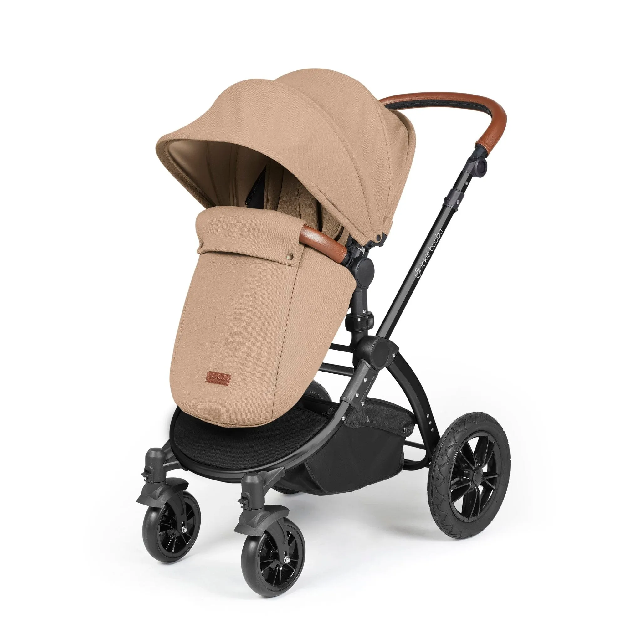 Ickle Bubba Stomp Luxe 2 in 1 Pushchair - Black / Desert / Tan