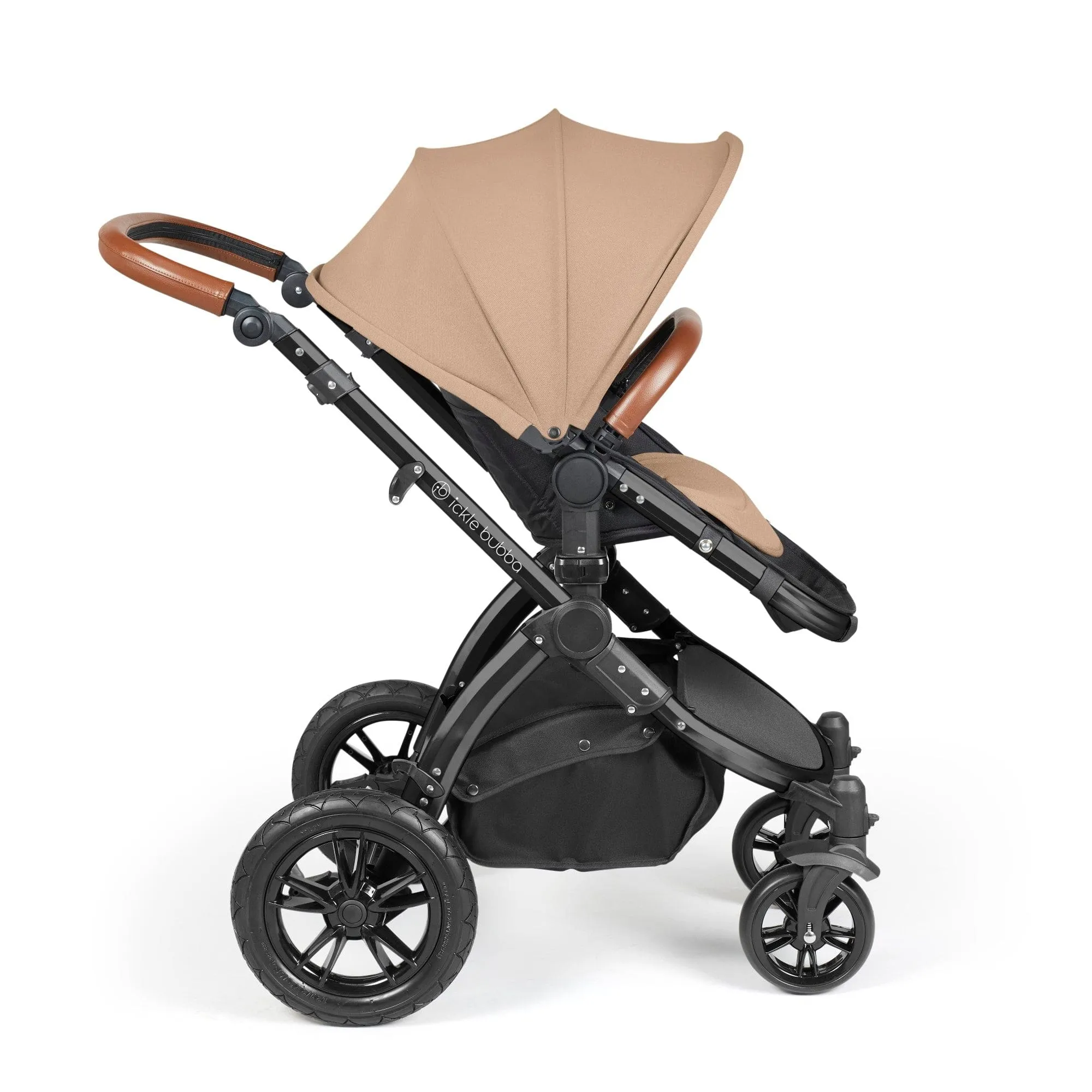 Ickle Bubba Stomp Luxe 2 in 1 Pushchair - Black / Desert / Tan