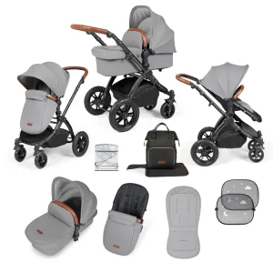 Ickle Bubba Stomp Luxe 2 in 1 Pushchair - Black / Pearl Grey / Tan
