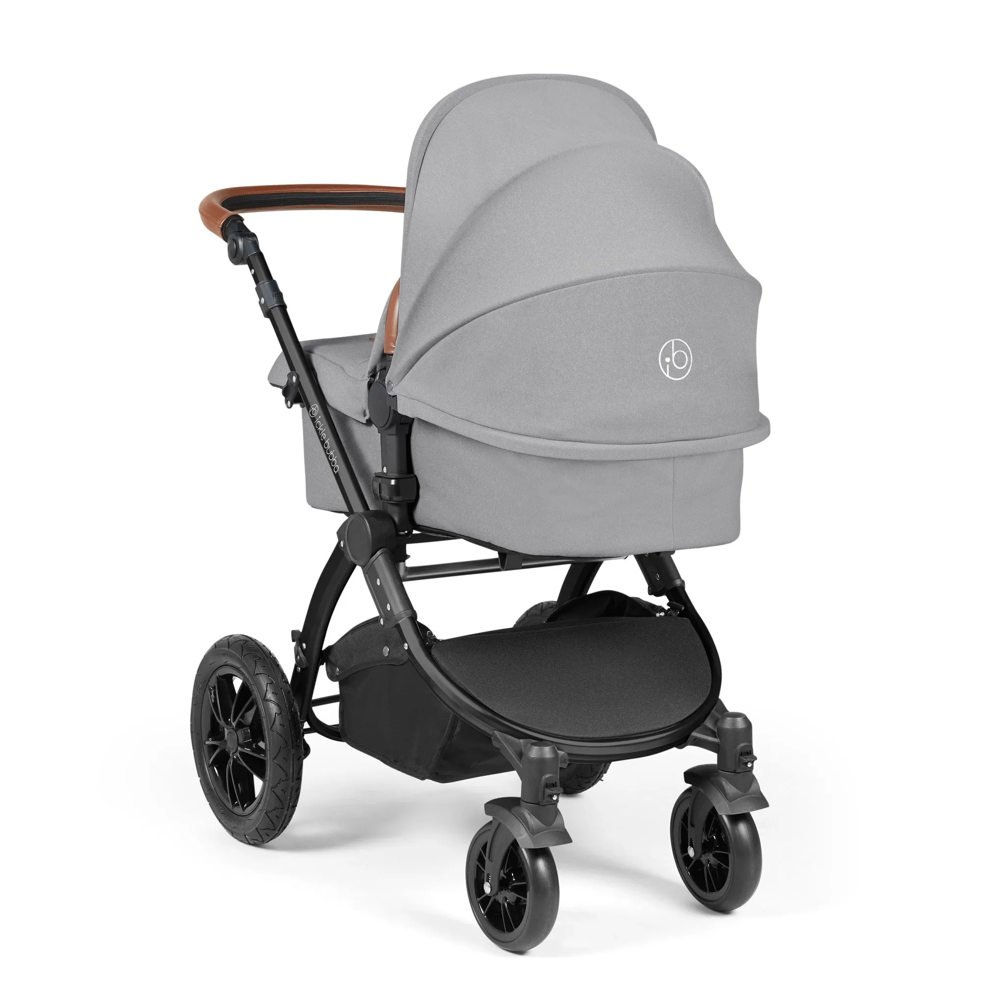 Ickle Bubba Stomp Luxe 2 in 1 Pushchair - Black / Pearl Grey / Tan