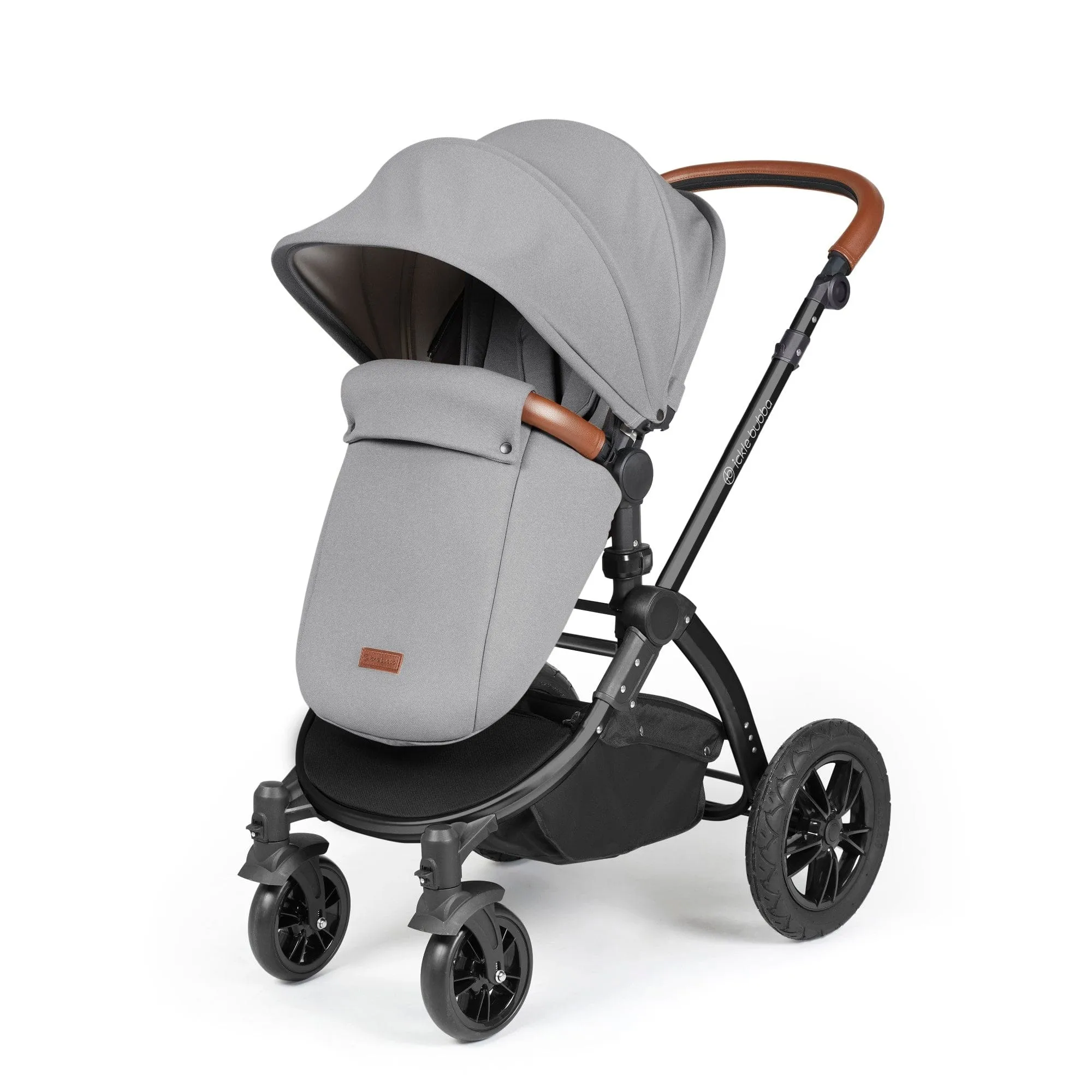 Ickle Bubba Stomp Luxe 2 in 1 Pushchair - Black / Pearl Grey / Tan