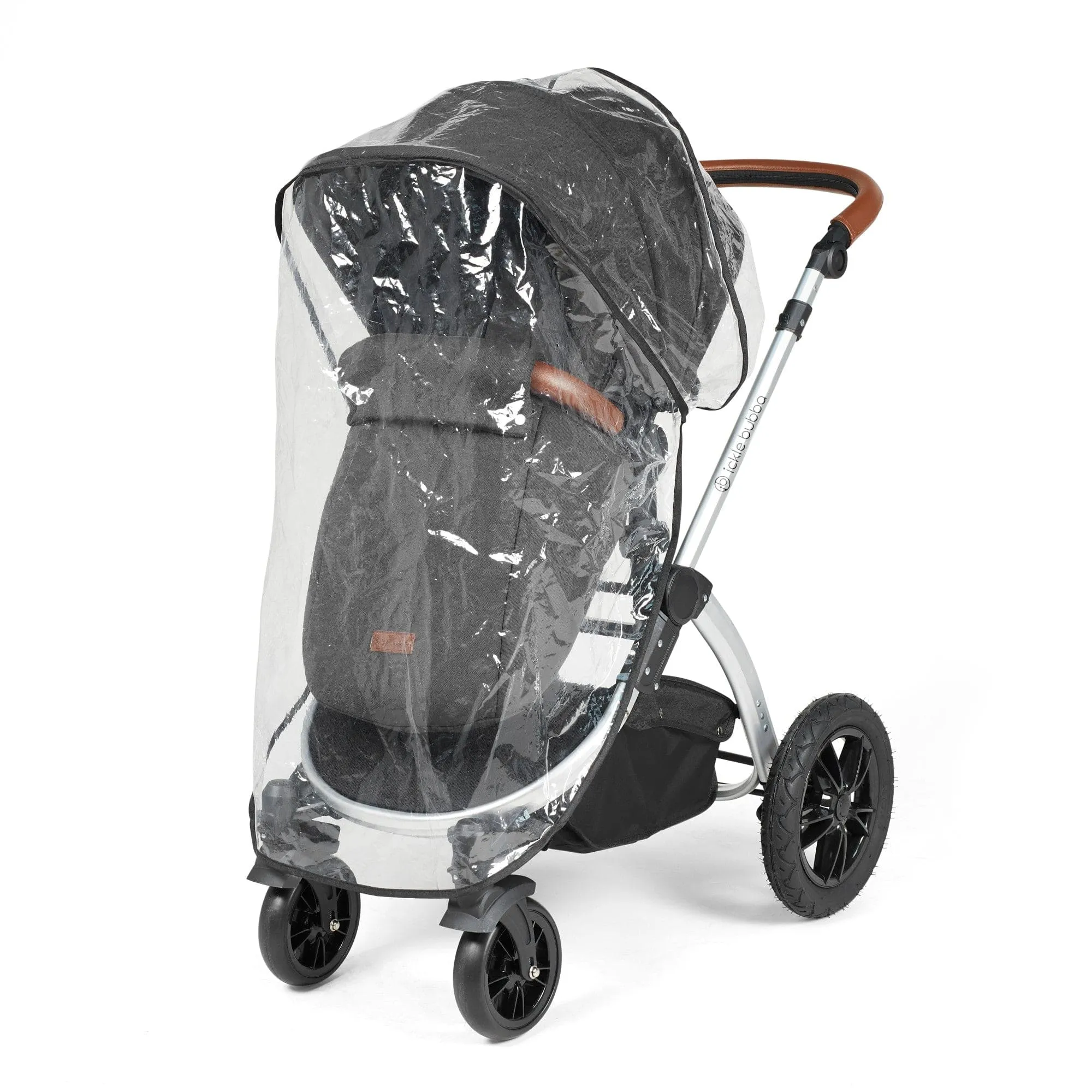 Ickle Bubba Stomp Luxe 2 in 1 Pushchair - Silver / Charcoal Grey / Tan