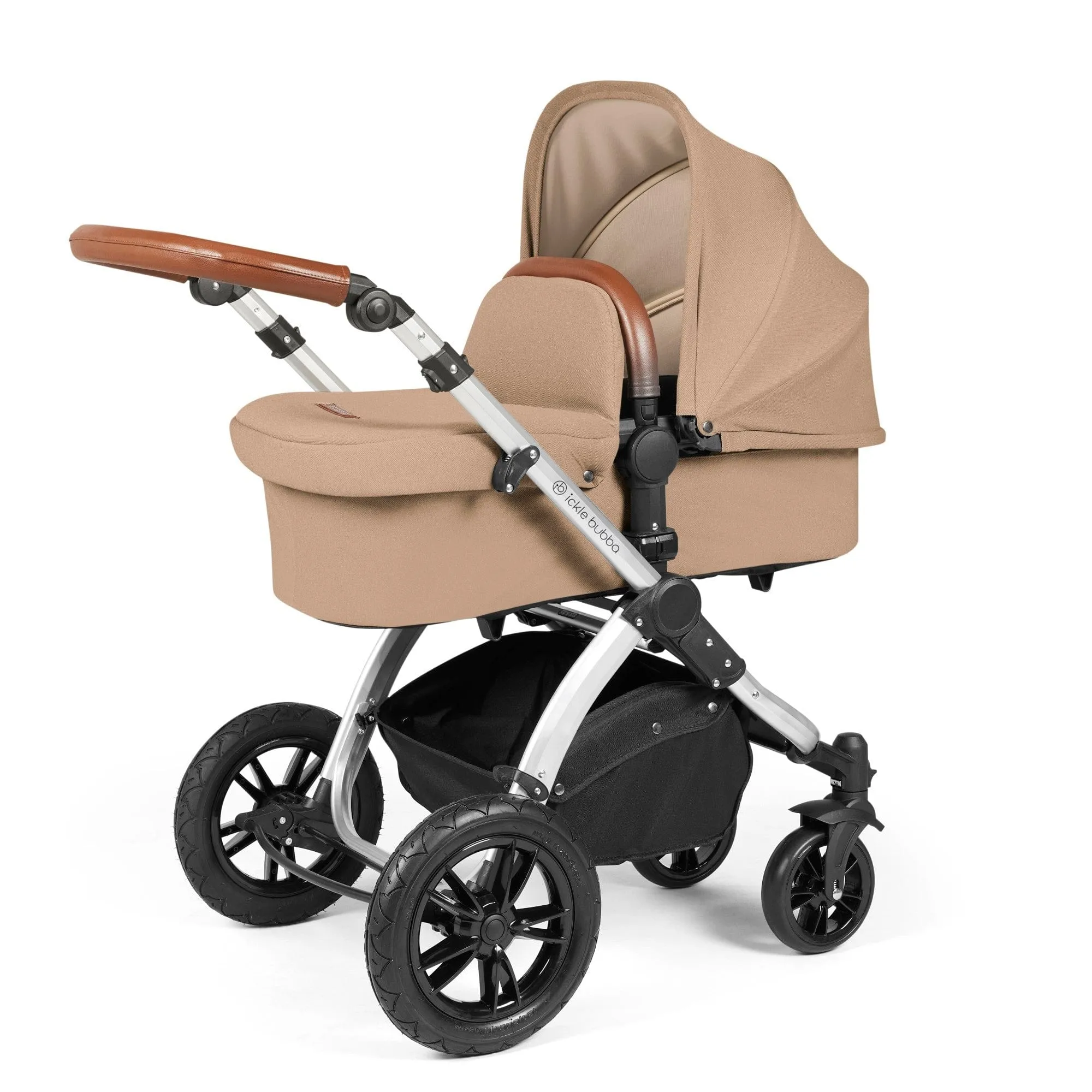Ickle Bubba Stomp Luxe 2 in 1 Pushchair -  Silver / Desert / Tan