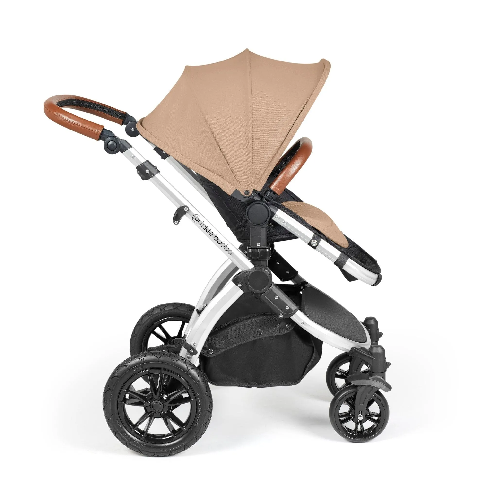 Ickle Bubba Stomp Luxe 2 in 1 Pushchair -  Silver / Desert / Tan