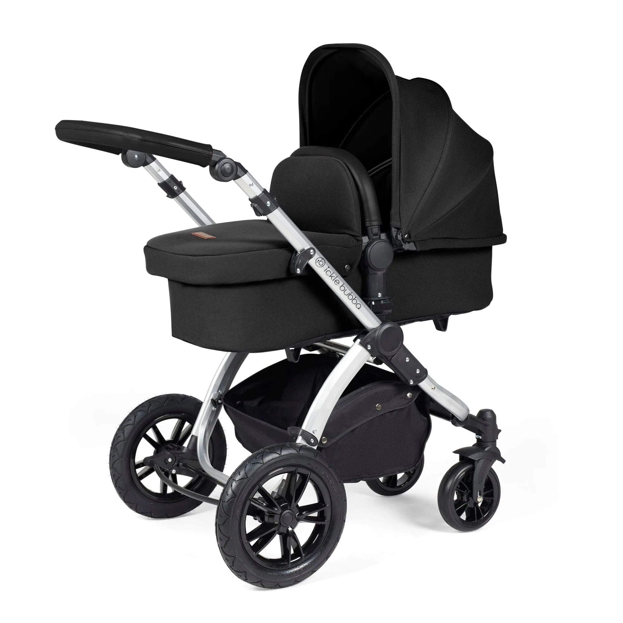 Ickle Bubba Stomp Luxe 2 in 1 Pushchair - Silver / Midnight / Black