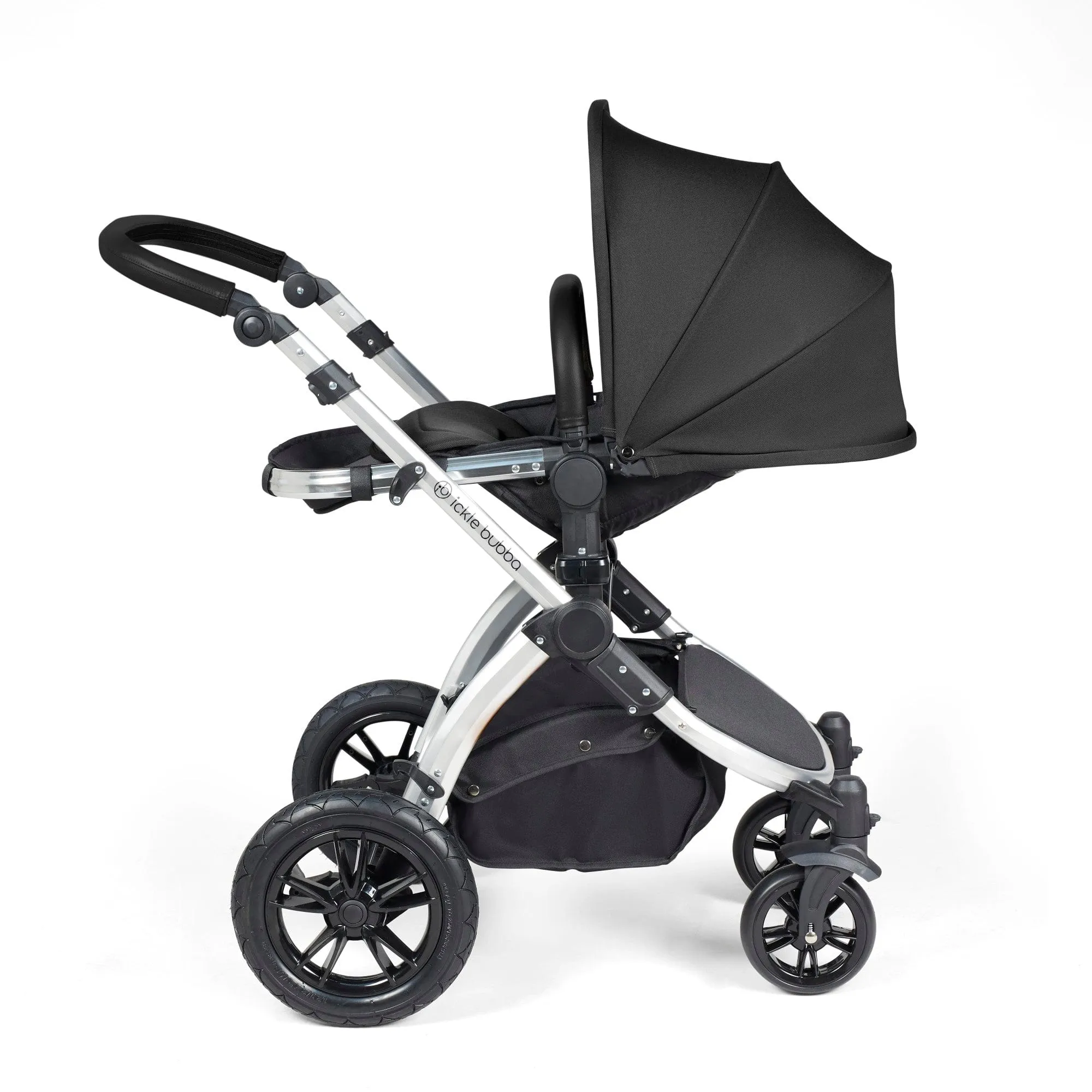 Ickle Bubba Stomp Luxe 2 in 1 Pushchair - Silver / Midnight / Black