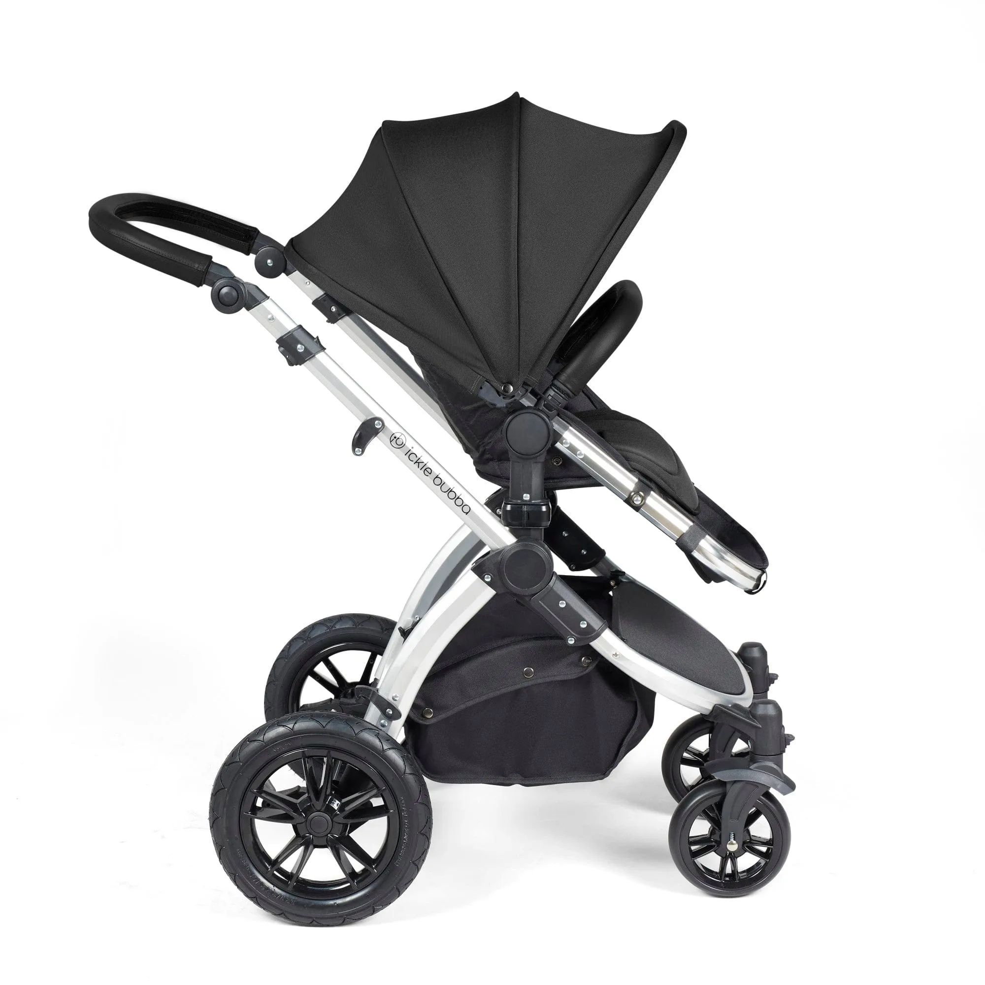 Ickle Bubba Stomp Luxe 2 in 1 Pushchair - Silver / Midnight / Black