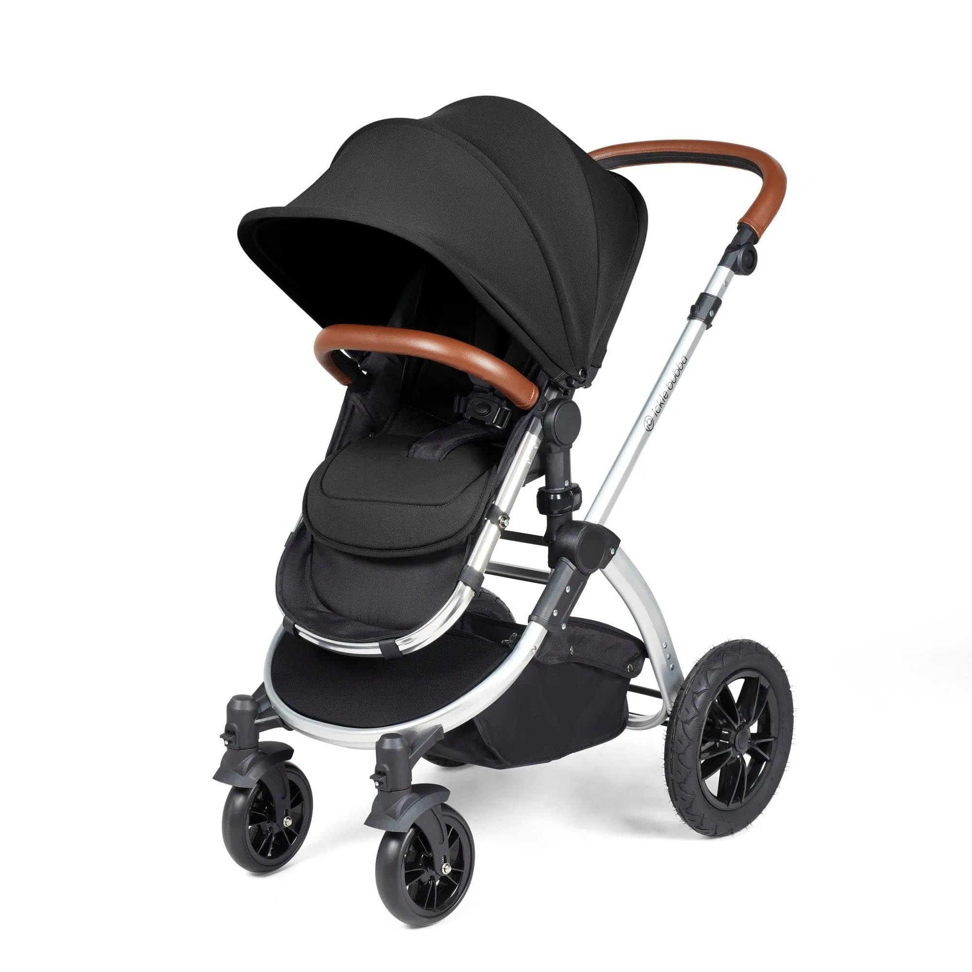 Ickle Bubba Stomp Luxe 2 in 1 Pushchair - Silver / Midnight / Tan