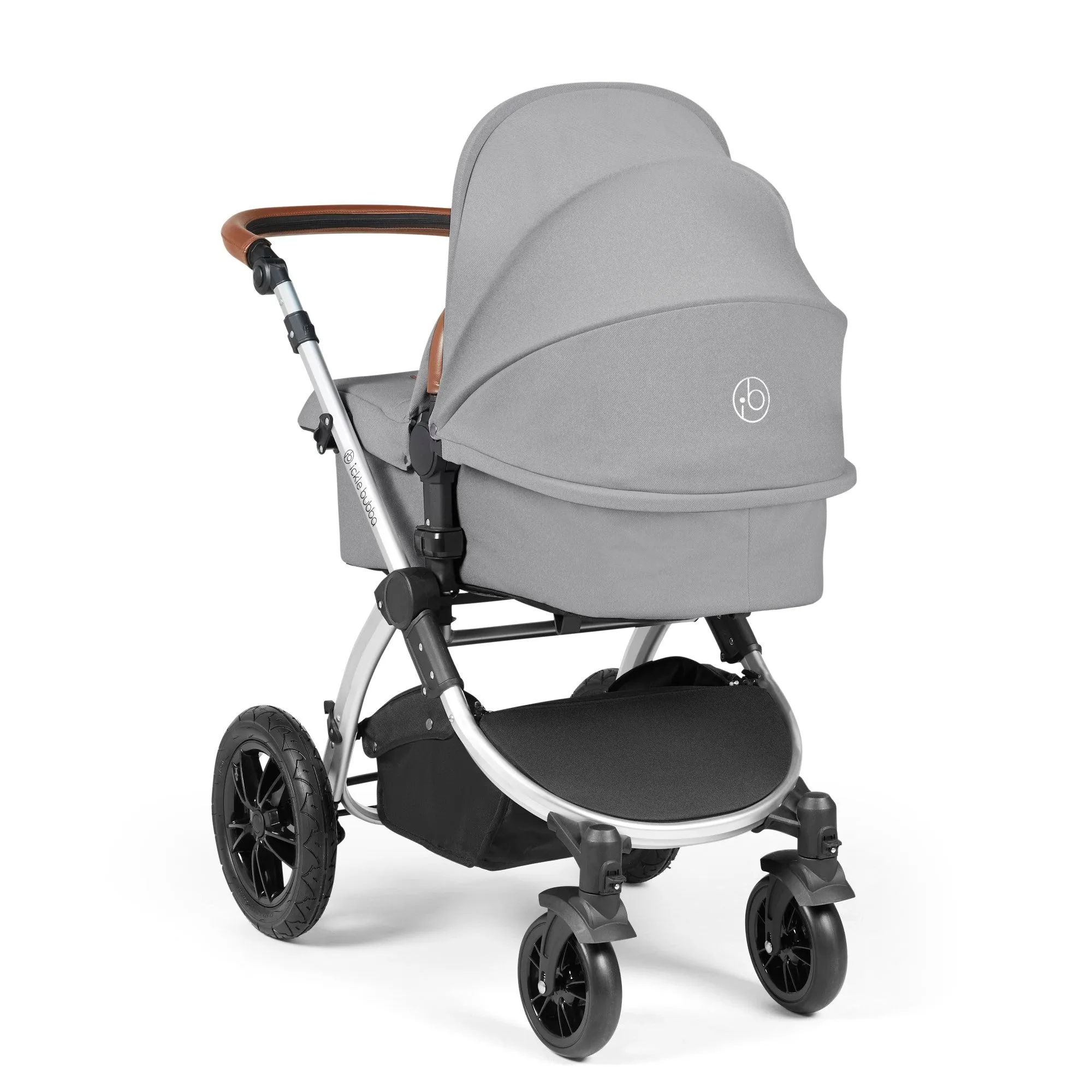 Ickle Bubba Stomp Luxe 2 in 1 Pushchair - Silver / Pearl Grey / Tan