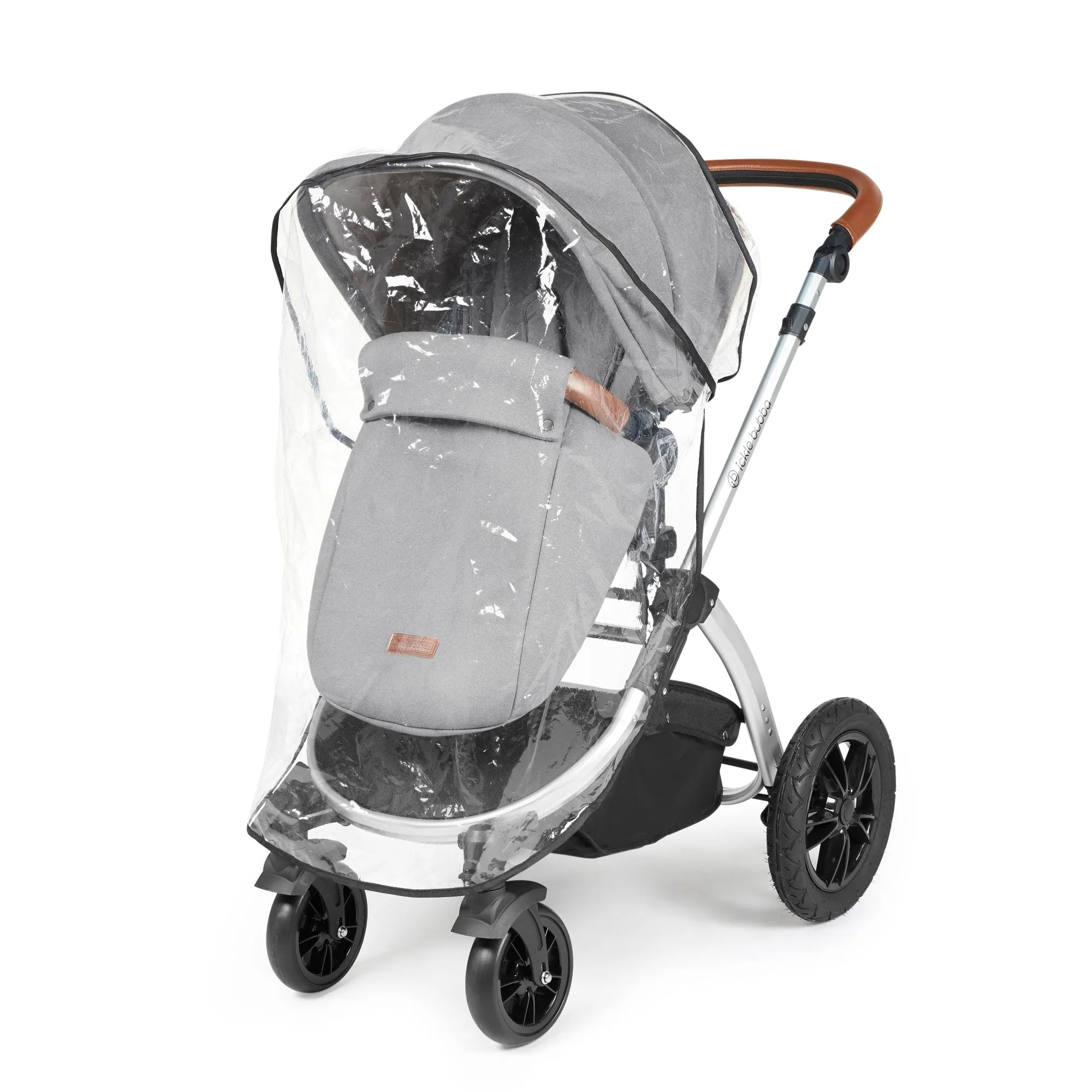 Ickle Bubba Stomp Luxe 2 in 1 Pushchair - Silver / Pearl Grey / Tan