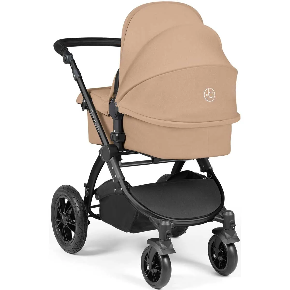 Ickle Bubba Stomp Luxe All-in-One Premium i-Size Travel System with ISOFIX Base, Black / Desert / Black