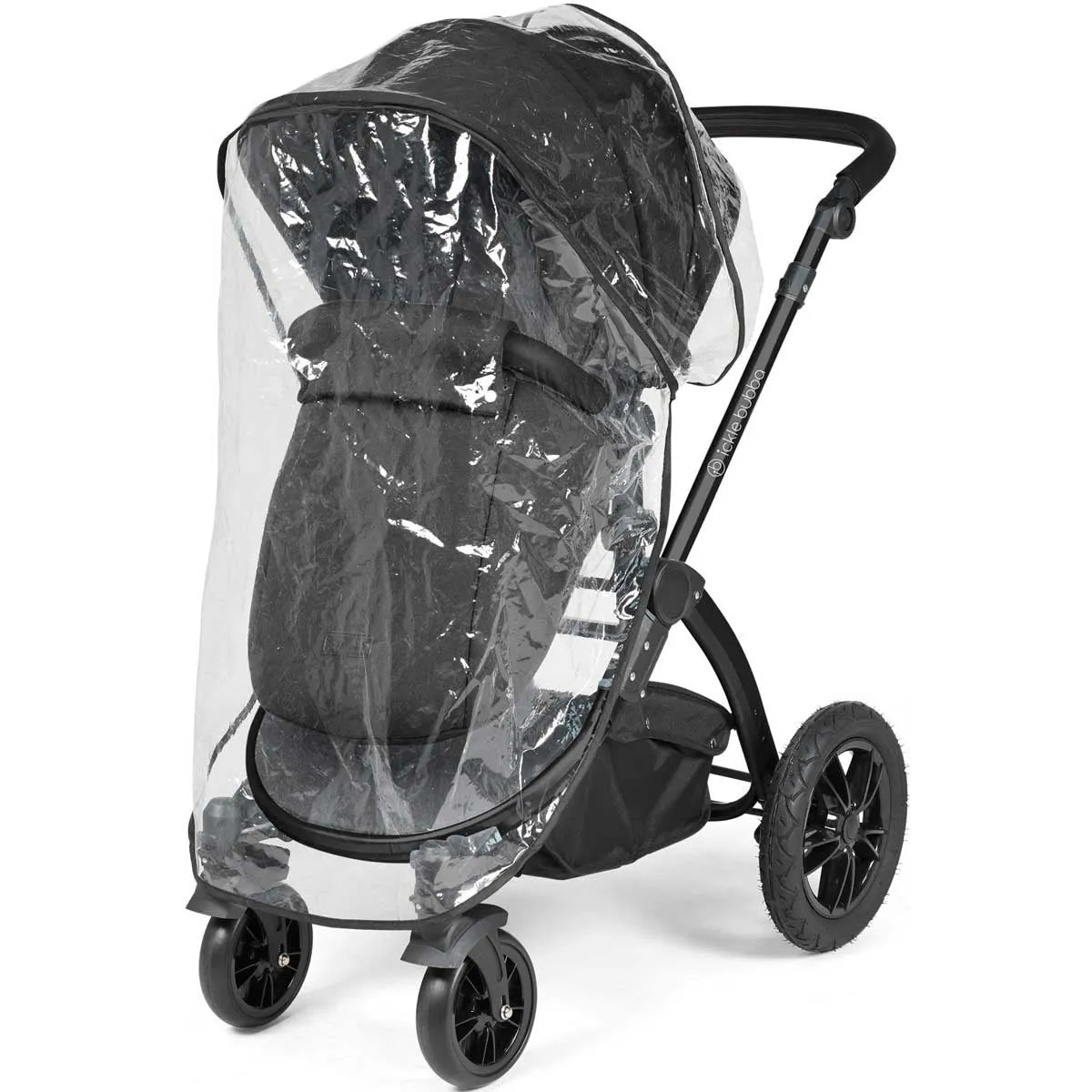 Ickle Bubba Stomp Luxe All-in-One Premium i-Size Travel System with ISOFIX Base, Black / Midnight / Black