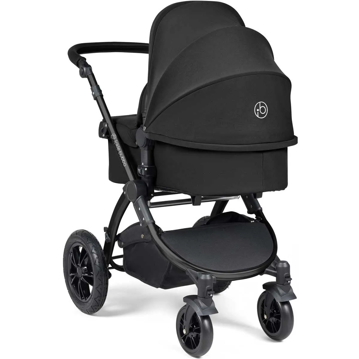 Ickle Bubba Stomp Luxe All-in-One Premium i-Size Travel System with ISOFIX Base, Black / Midnight / Black