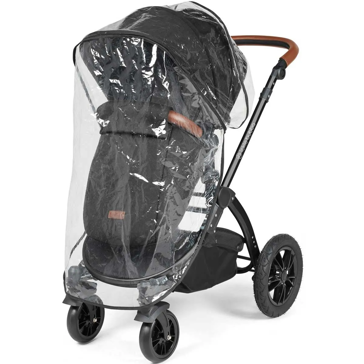 Ickle Bubba Stomp Luxe All-in-One Premium i-Size Travel System with ISOFIX Base, Black / Midnight / Tan