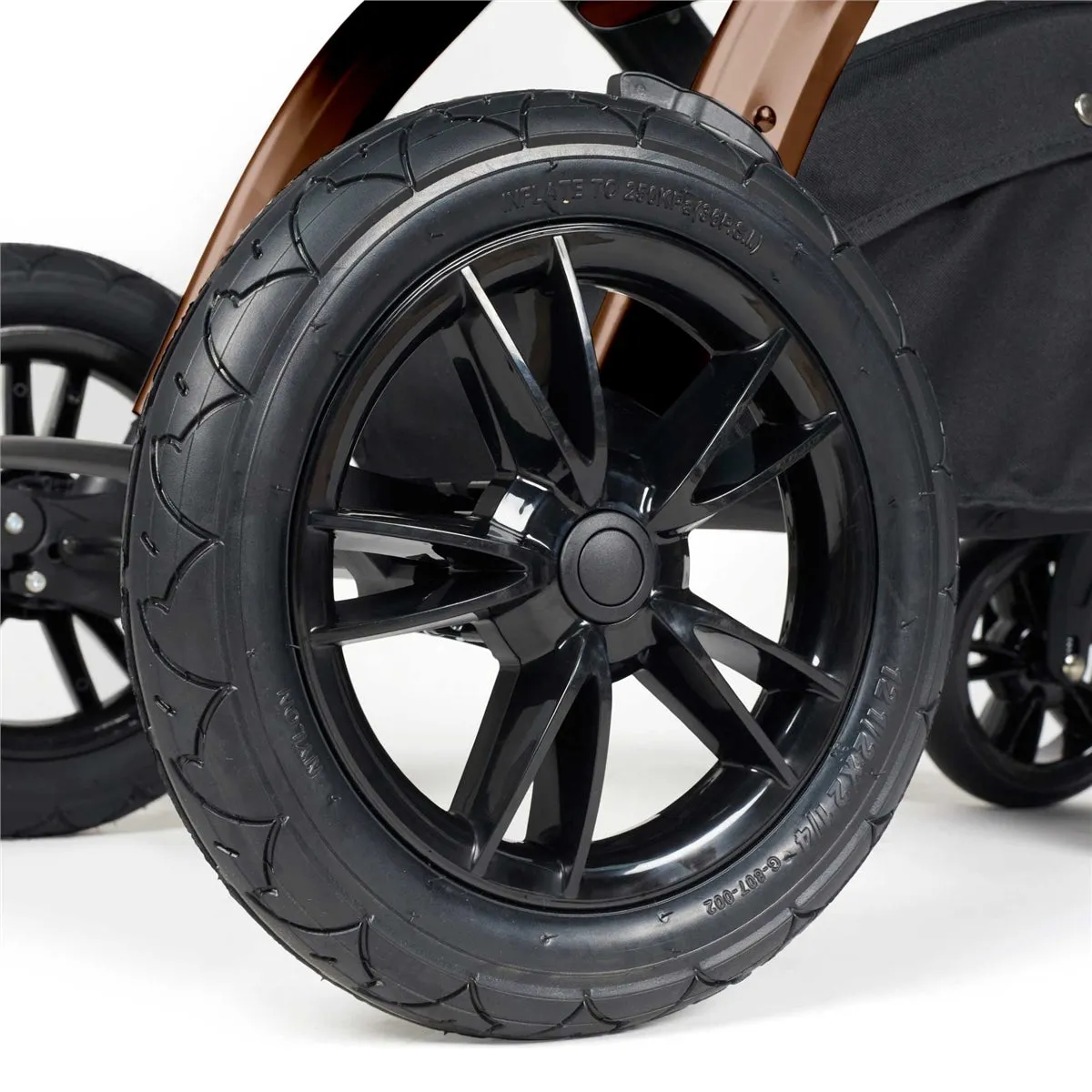 Ickle Bubba Stomp Luxe All-in-One Premium i-Size Travel System with ISOFIX Base, Bronze / Woodland / Tan