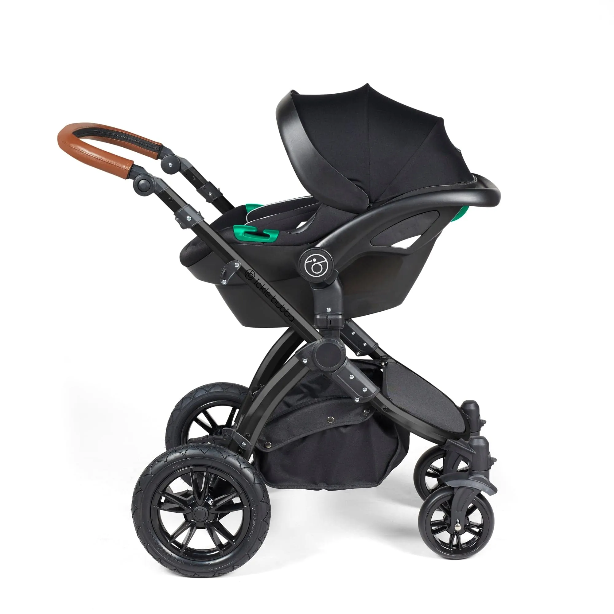 Ickle Bubba Stomp Luxe All-in-One Stratus I-Size Travel System - Black / Midnight / Tan