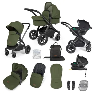 Ickle Bubba Stomp Luxe All-in-One Stratus  I-Size Travel System - Black / Woodland / Black