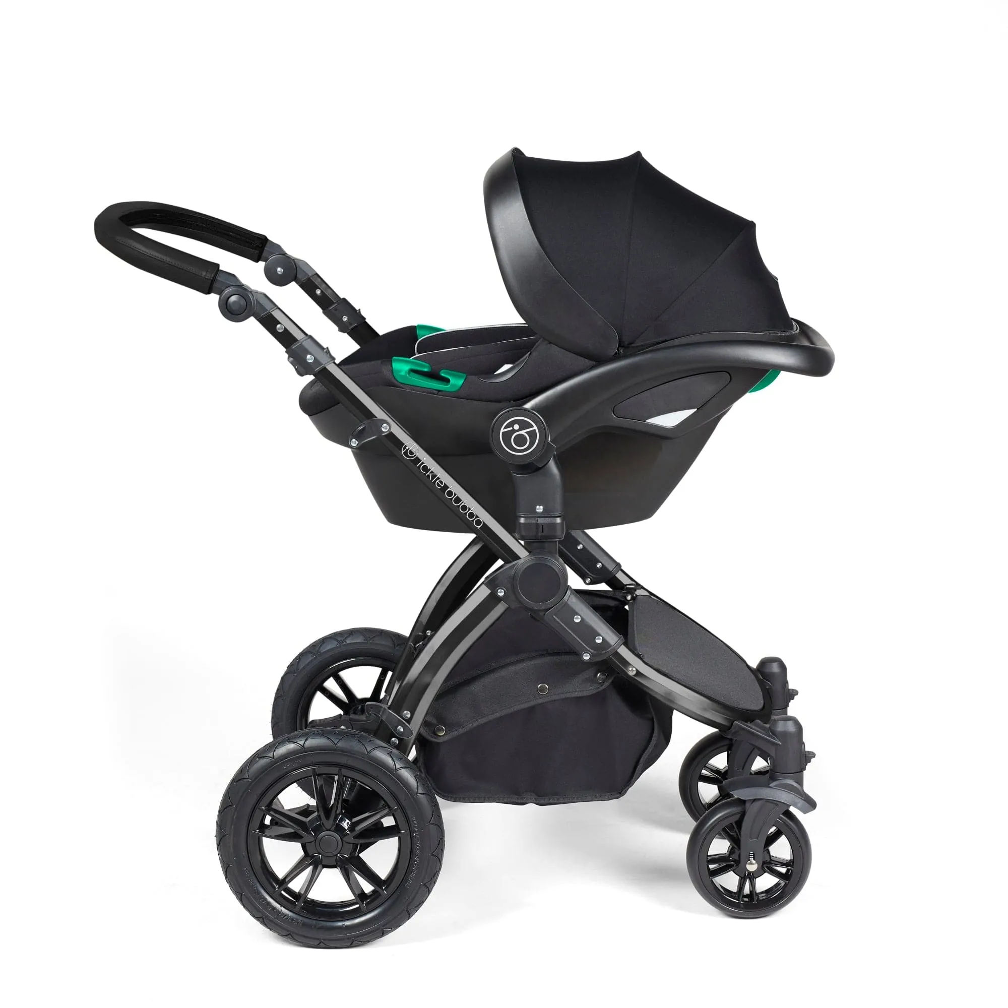 Ickle Bubba Stomp Luxe All-in-One Stratus  I-Size Travel System - Black / Woodland / Black