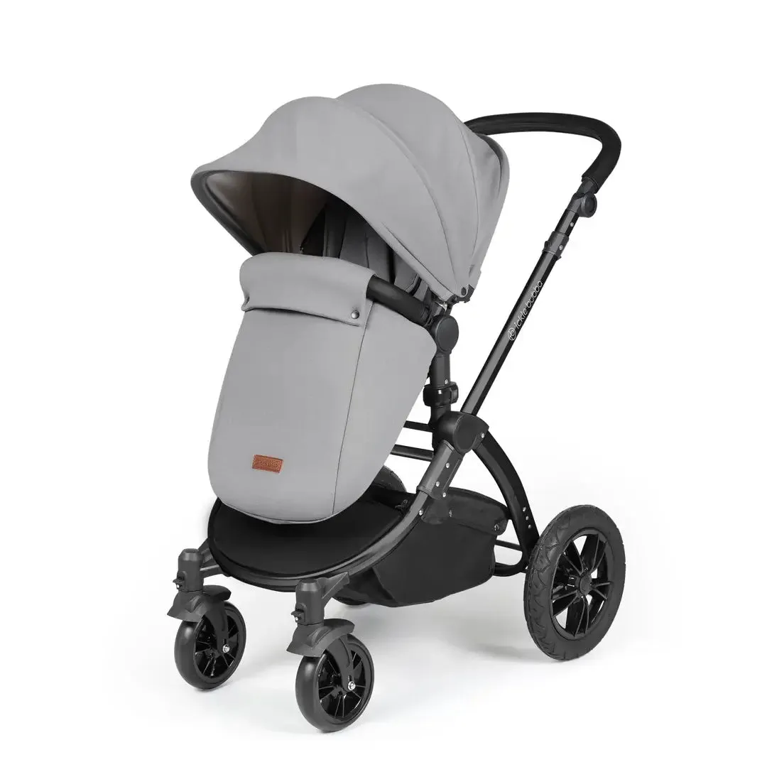 Ickle Bubba Stomp Luxe Travel System & Home 14 Piece Bundle Black Chassis - Pearl Grey