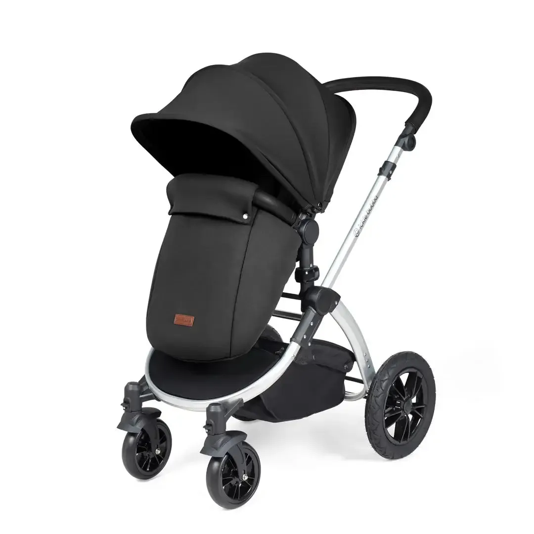 Ickle Bubba Stomp Luxe Travel System & Home 14 Piece Bundle Silver Chassis - Black