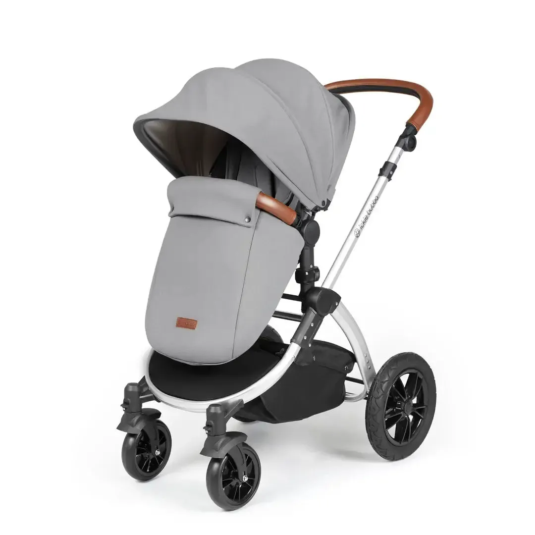 Ickle Bubba Stomp Luxe Travel System & Home 14 Piece Bundle Silver Chassis - Pearl Grey