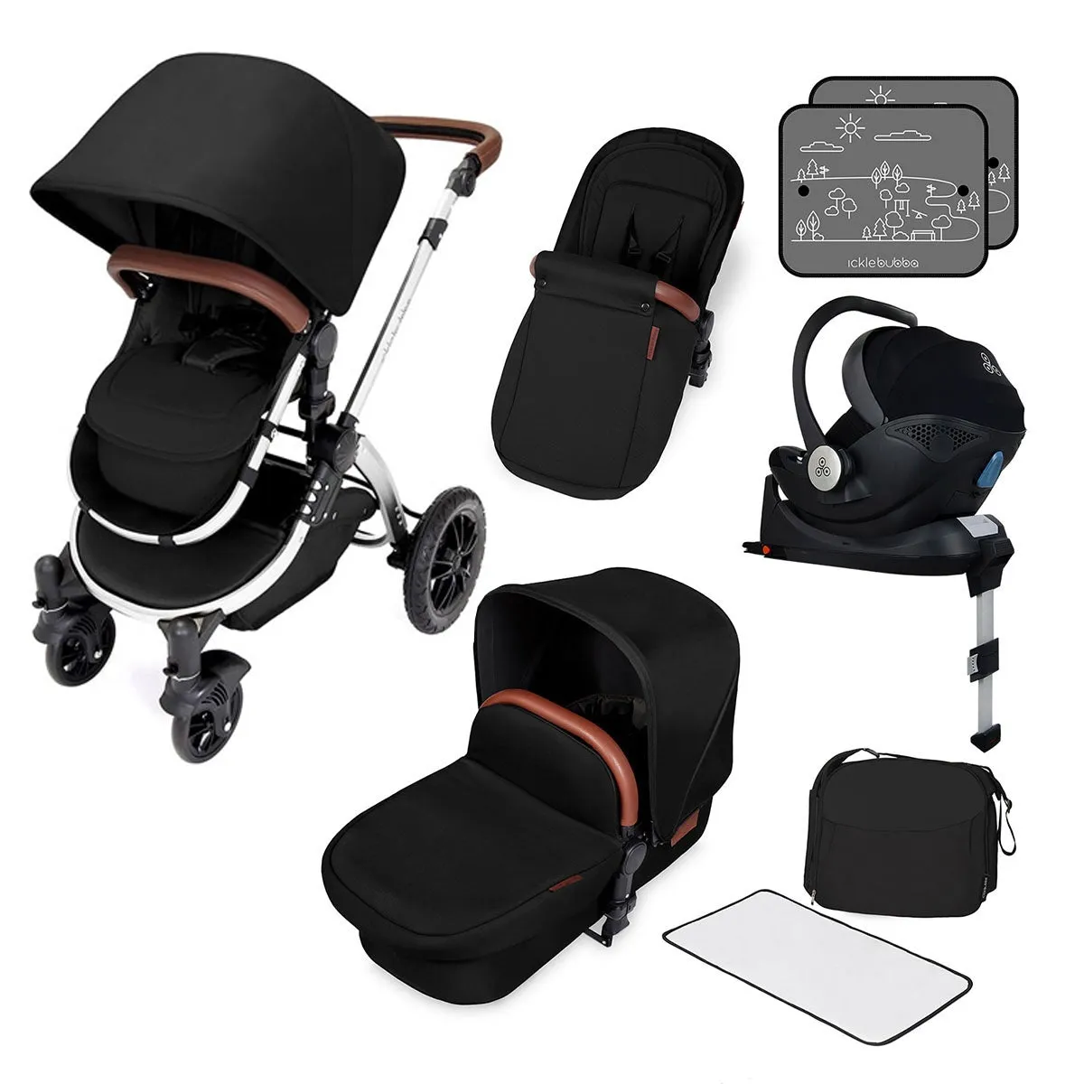 Ickle Bubba Stomp V4 All-in-One Travel System with Mercury iSize car Seat & Isofix Base