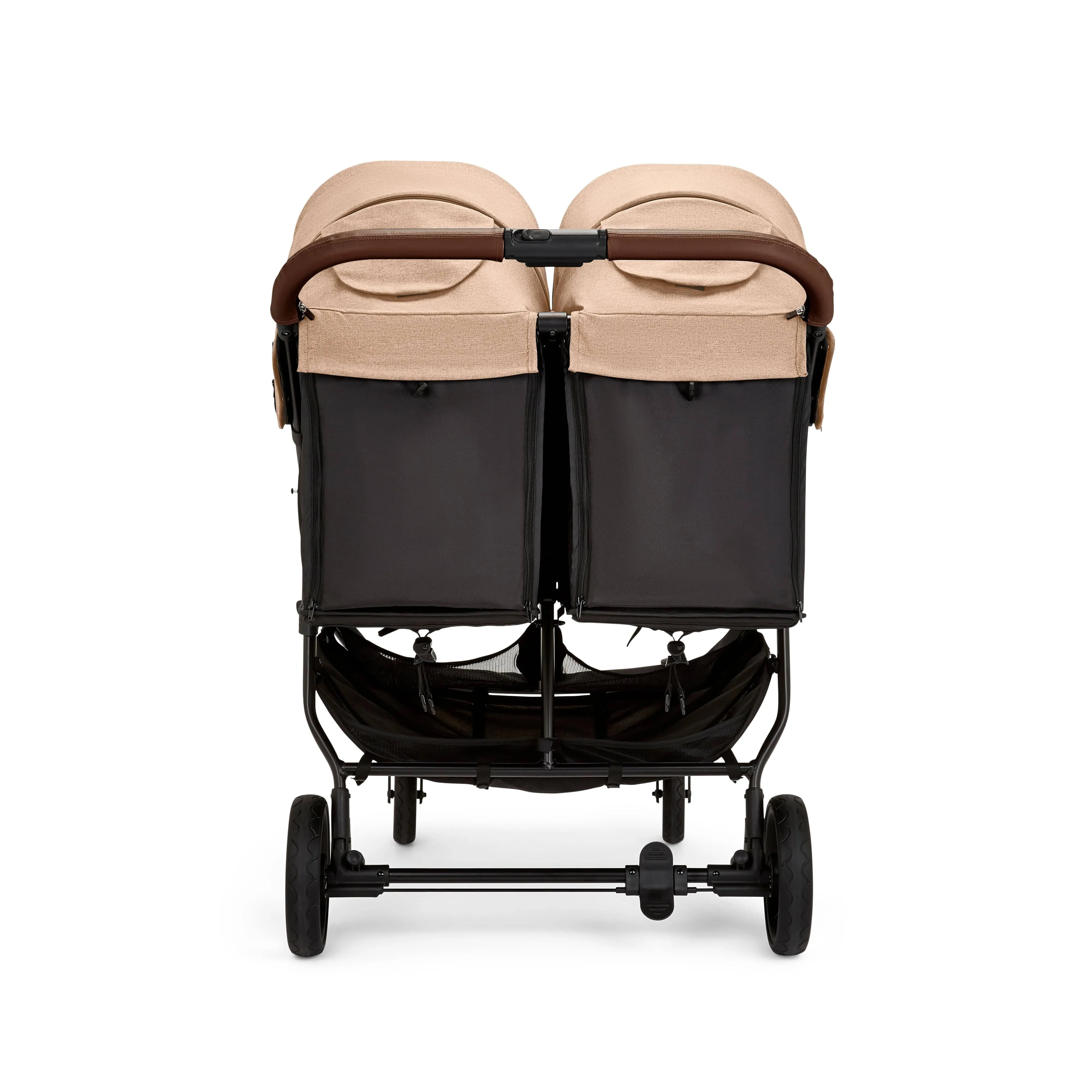 Ickle Bubba Venus Max Double Stroller - Black / Biscuit / Tan