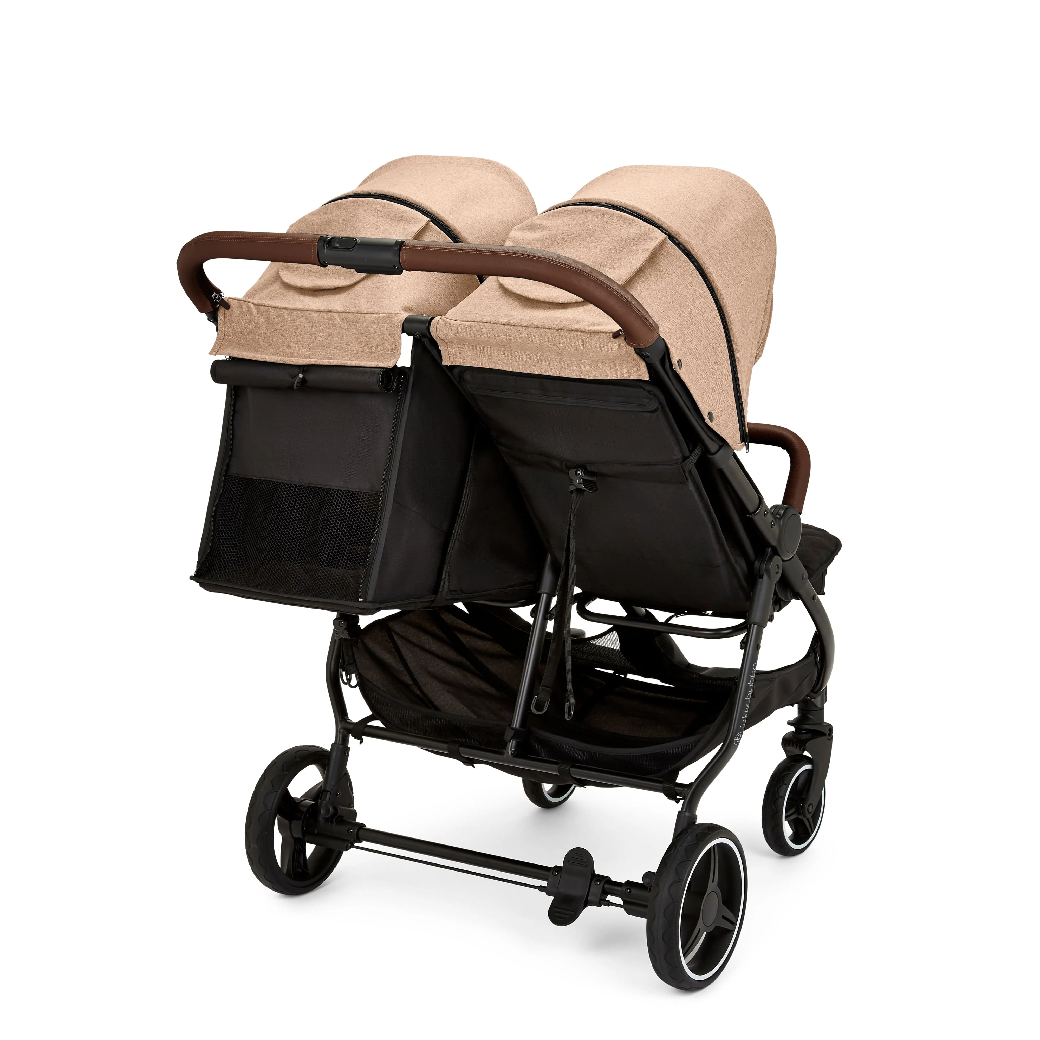 Ickle Bubba Venus Max Double Stroller - Black / Biscuit / Tan