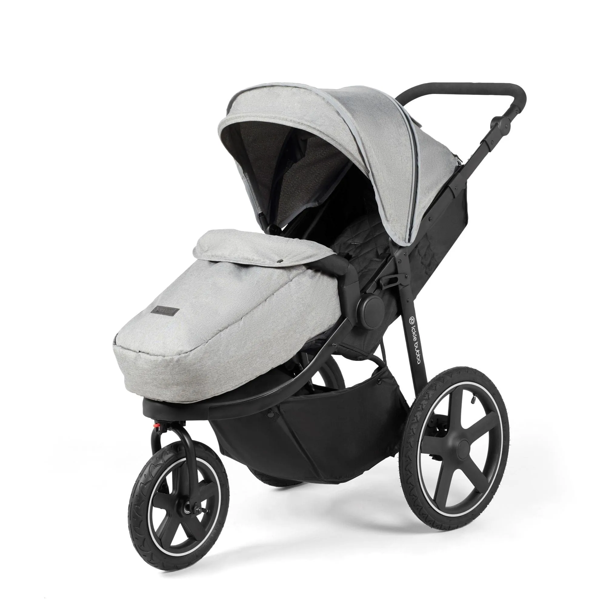 Ickle Bubba Venus Max Jogger Stroller I-Size Travel System - Black/Space Grey with Isofix Base