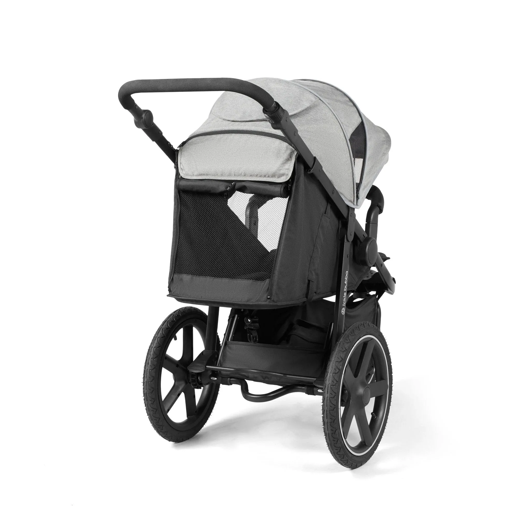 Ickle Bubba Venus Max Jogger Stroller I-Size Travel System - Black/Space Grey with Isofix Base
