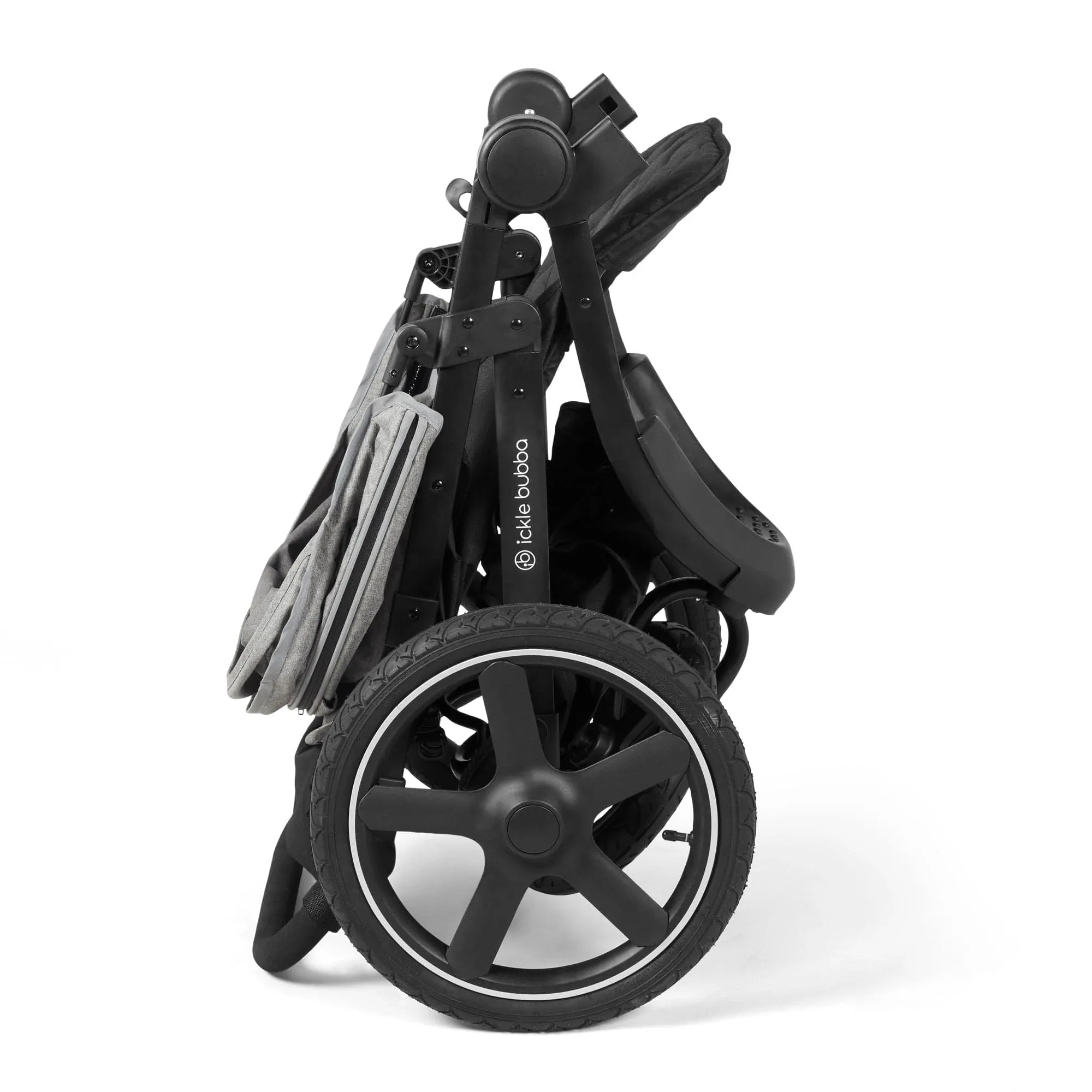 Ickle Bubba Venus Max Jogger Stroller I-Size Travel System - Black/Space Grey with Isofix Base