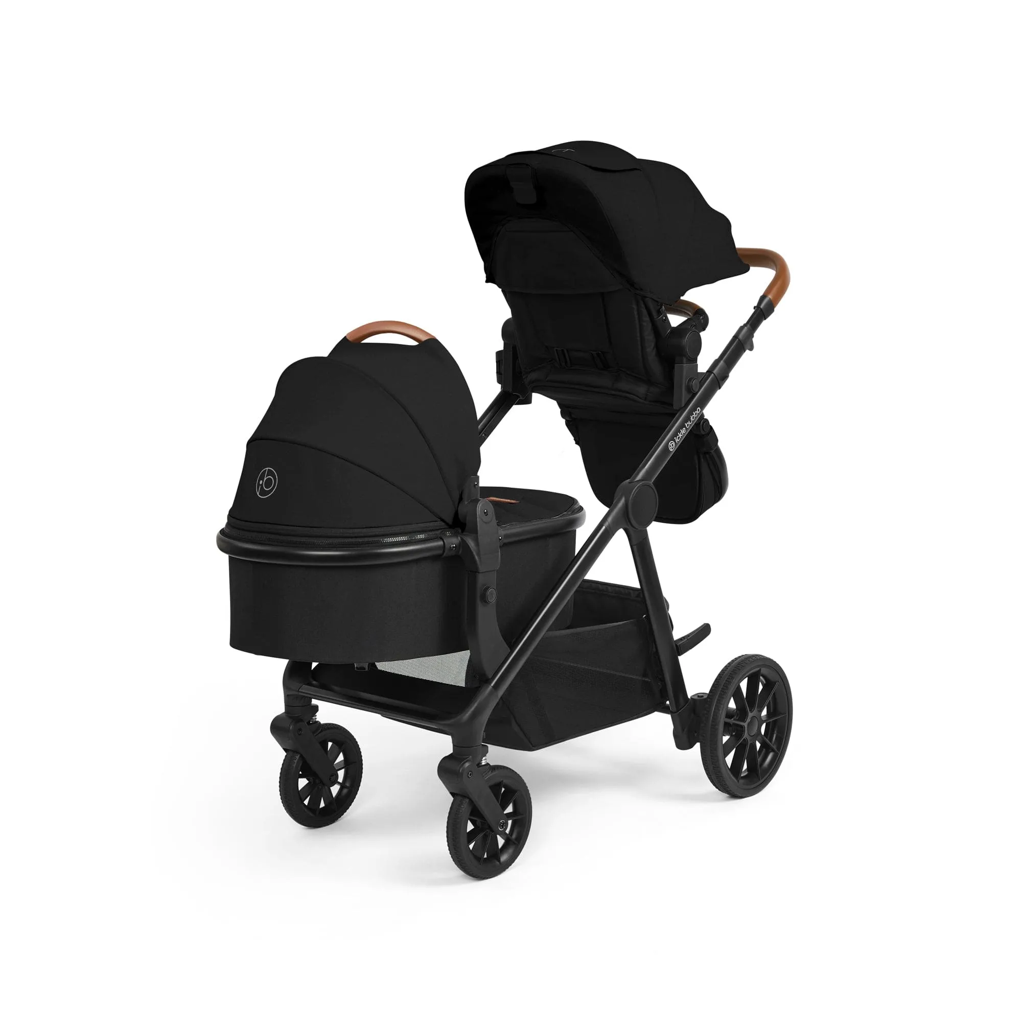 Ickle Bubba Virgo 2in1 Pushchair - Black / Black / Tan