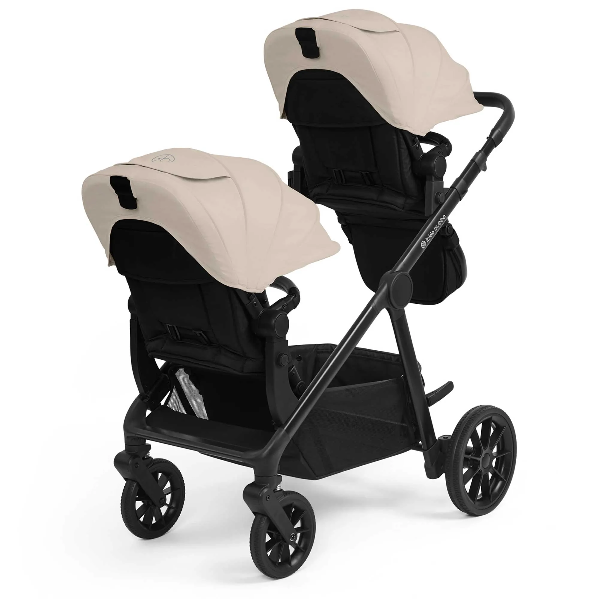 Ickle Bubba Virgo Growing Family 14 Piece Travel System with i-Size Cirrus Car Seat & ISOFIX Base - Black/Stone/Black