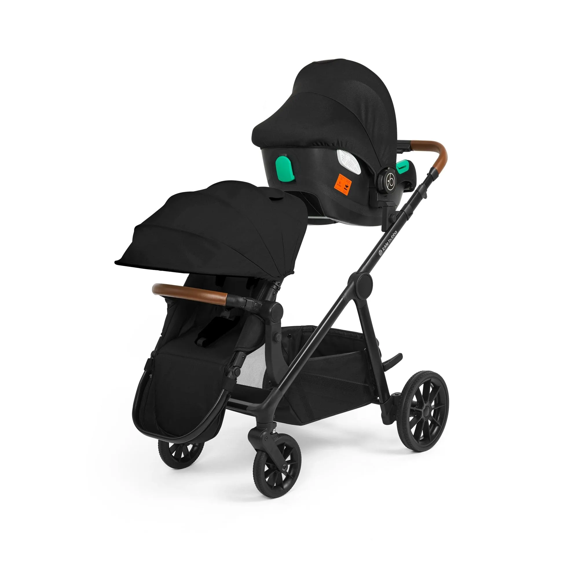 Ickle Bubba Virgo Travel System (Cirrus) - Black / Black / Tan