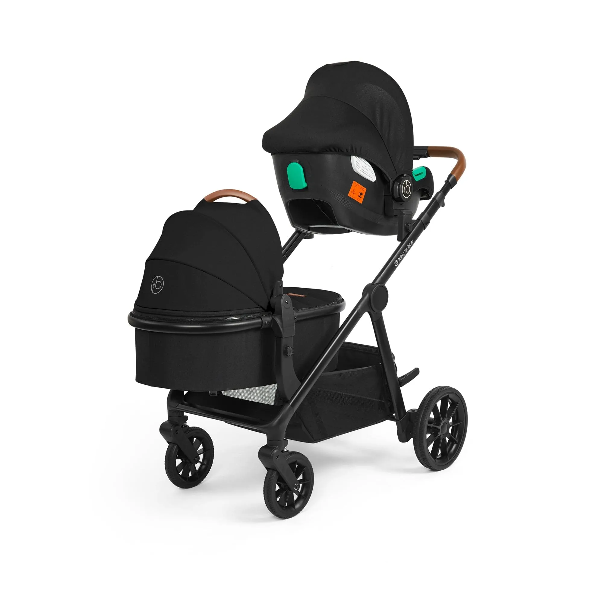 Ickle Bubba Virgo Travel System (Cirrus) - Black / Black / Tan