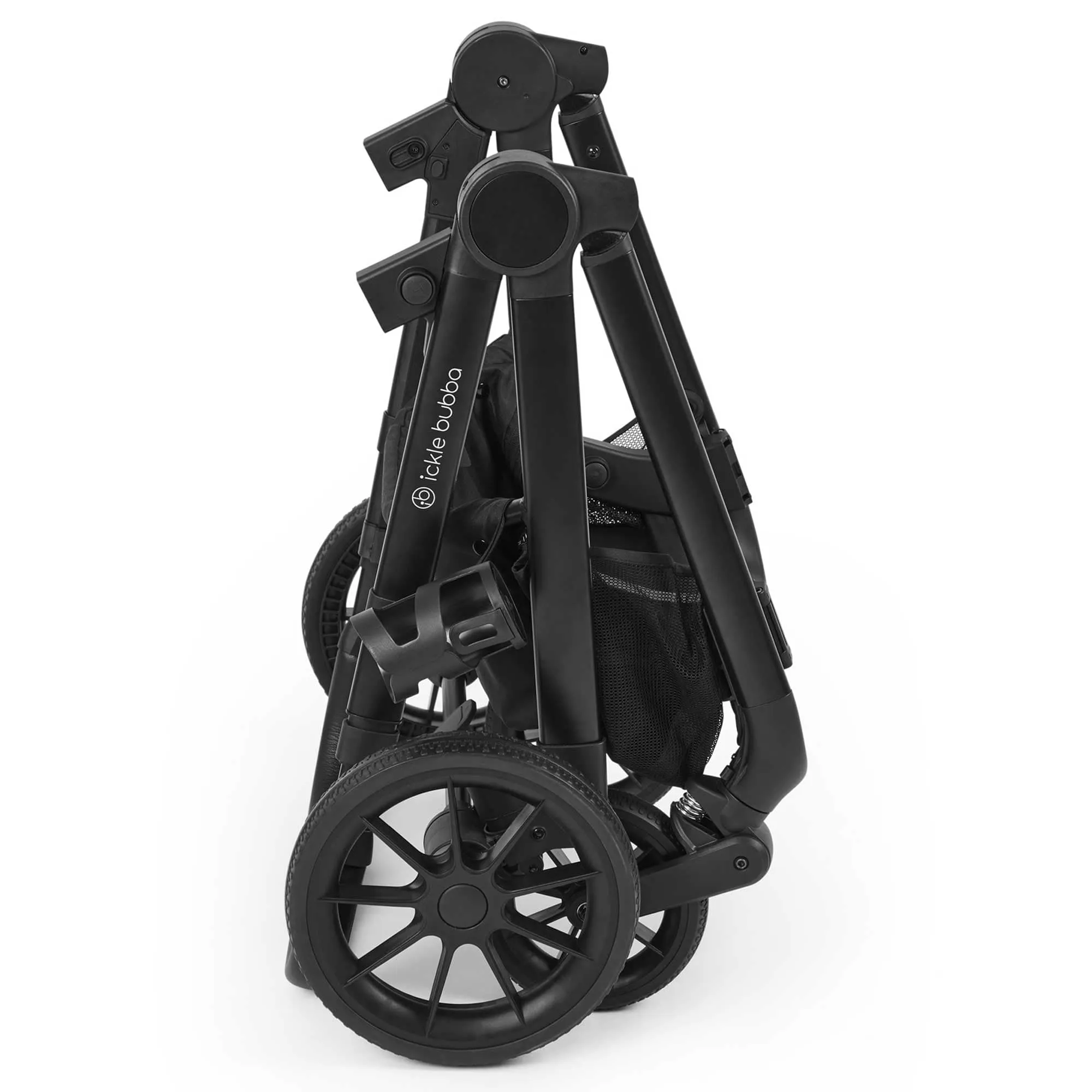 Ickle Bubba Virgo Twin 18 Piece Travel System with i-Size Cirrus Car Seats & ISOFIX Bases - Black/Stone/Black