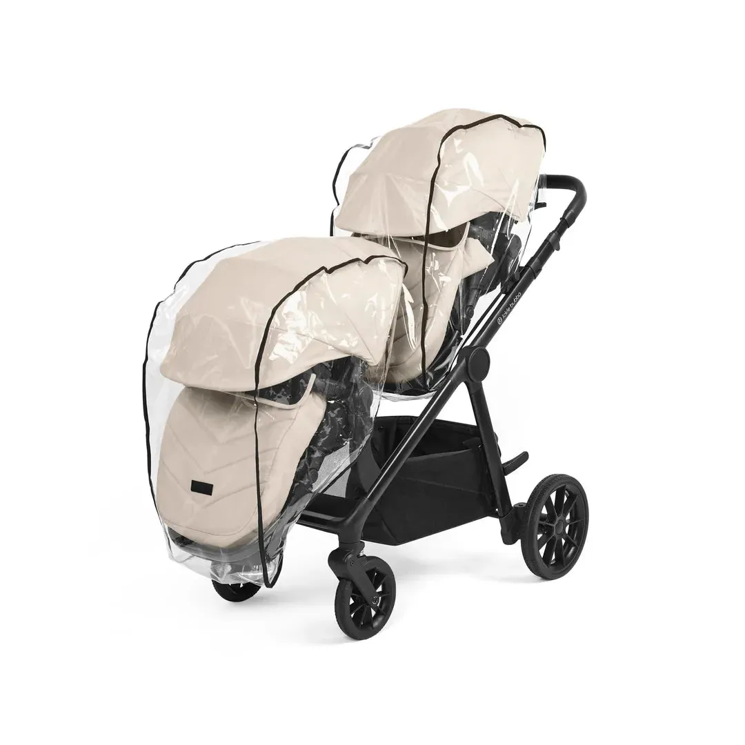 Ickle Bubba Virgo Twin 18 Piece Travel System with i-Size Cirrus Car Seats & ISOFIX Bases - Stone