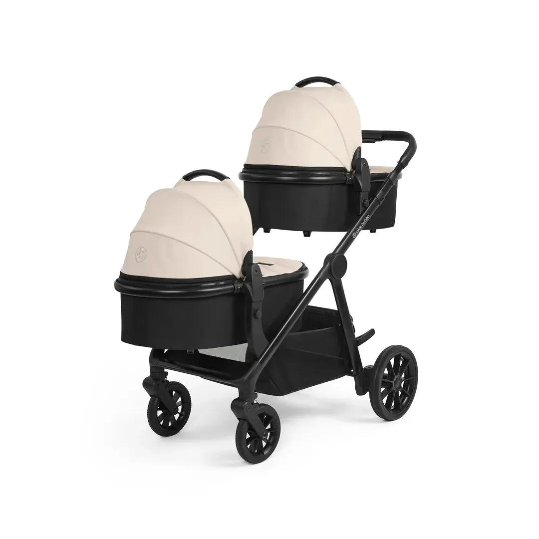 Ickle Bubba Virgo Twin 18 Piece Travel System with i-Size Cirrus Car Seats & ISOFIX Bases - Stone