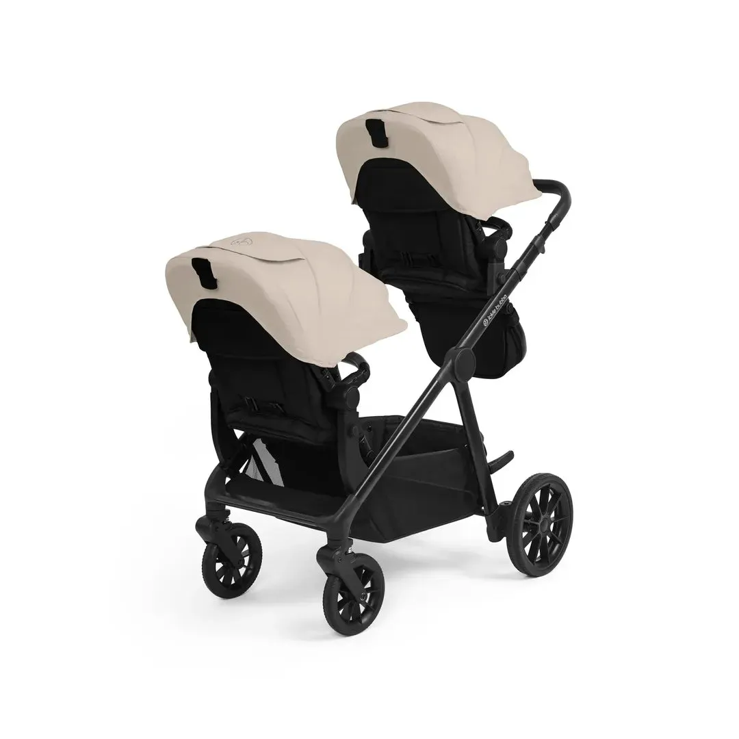 Ickle Bubba Virgo Twin 18 Piece Travel System with i-Size Cirrus Car Seats & ISOFIX Bases - Stone