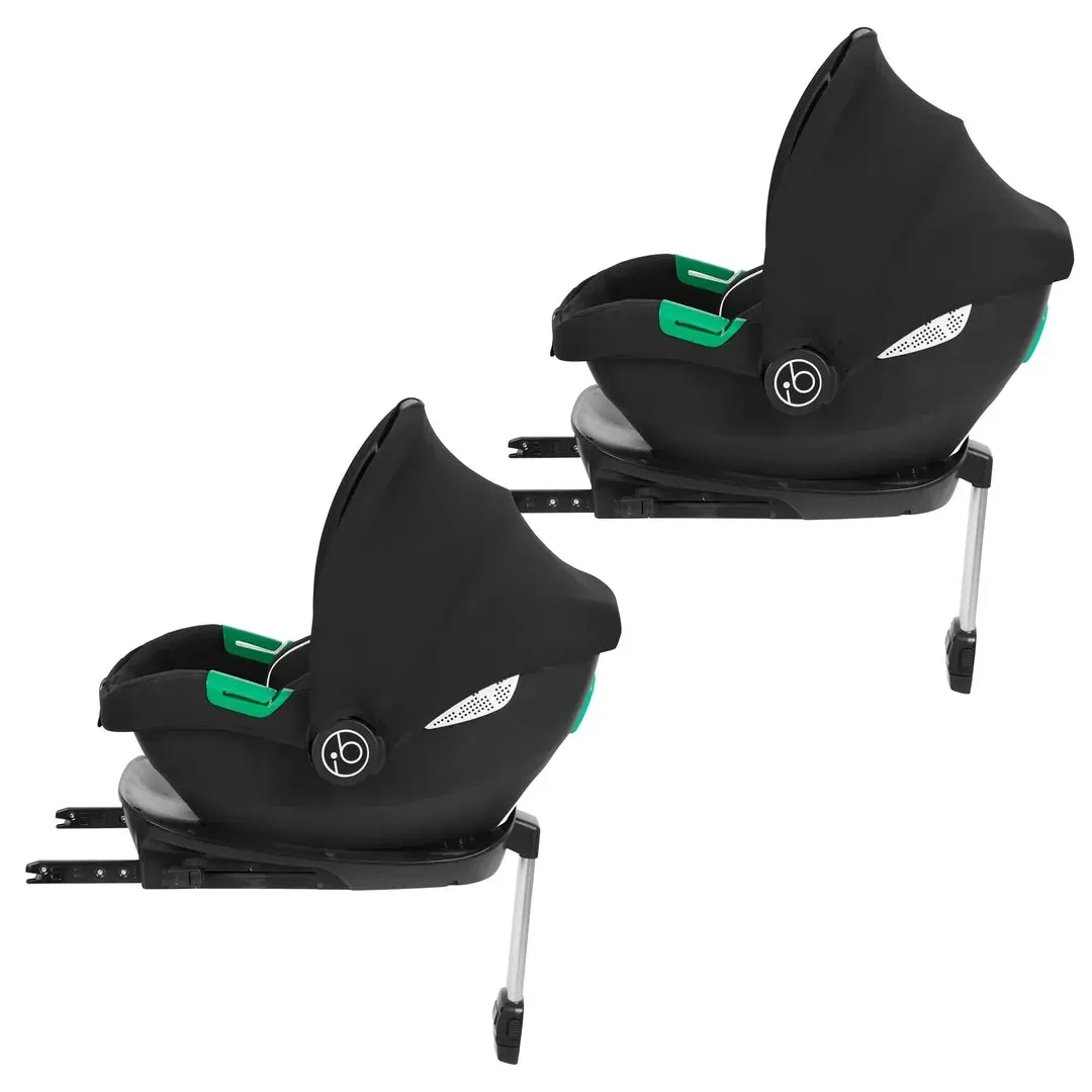 Ickle Bubba Virgo Twin 18 Piece Travel System with i-Size Cirrus Car Seats & ISOFIX Bases - Stone