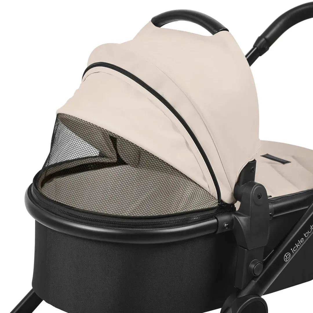Ickle Bubba Virgo Twin 18 Piece Travel System with i-Size Cirrus Car Seats & ISOFIX Bases - Stone