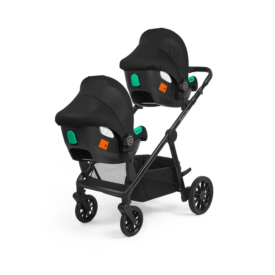 Ickle Bubba Virgo Twin 18 Piece Travel System with i-Size Cirrus Car Seats & ISOFIX Bases - Stone