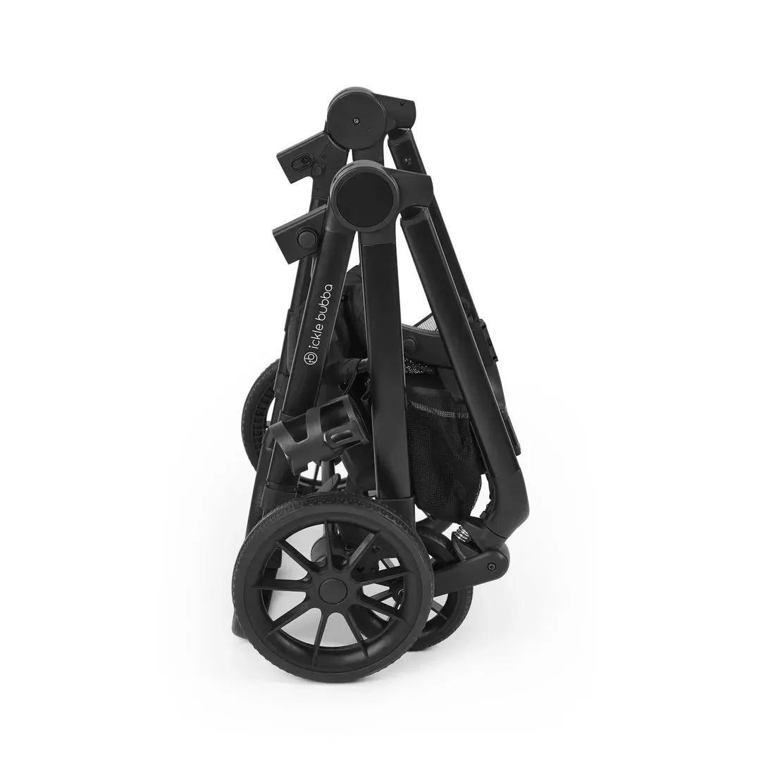 Ickle Bubba Virgo Twin 18 Piece Travel System with i-Size Cirrus Car Seats & ISOFIX Bases - Stone