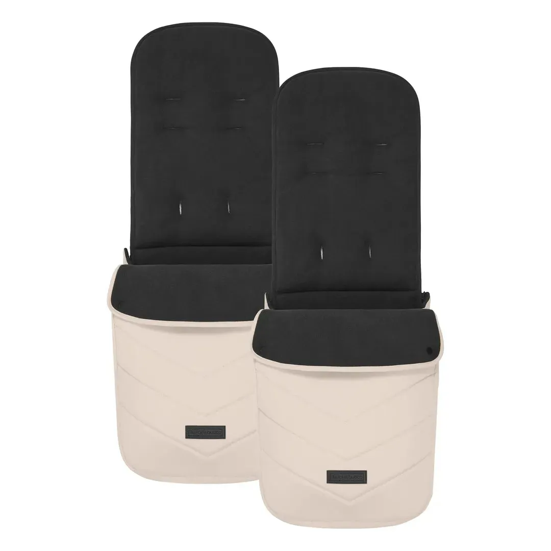 Ickle Bubba Virgo Twin 18 Piece Travel System with i-Size Cirrus Car Seats & ISOFIX Bases - Stone