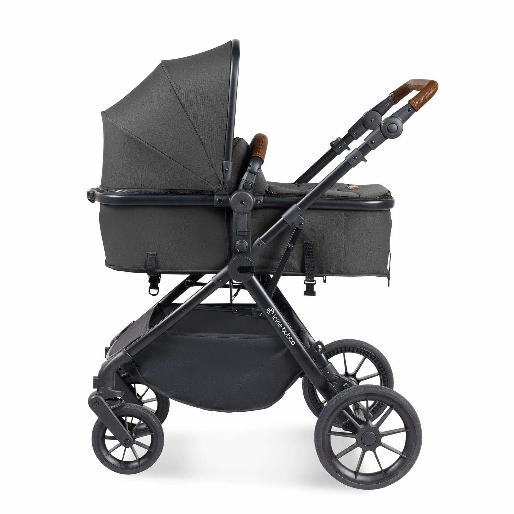 Ickle Bubba Cosmo 2 in 1 Plus Carrycot & Pushchair - Black/Graphite Grey