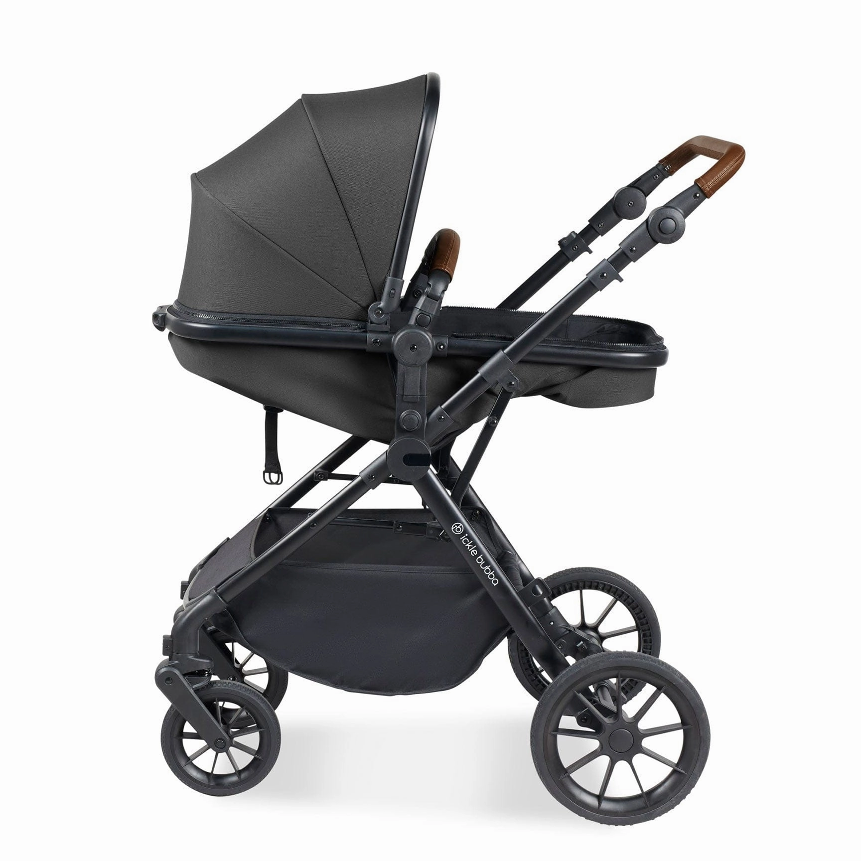 Ickle Bubba Cosmo 2 in 1 Plus Carrycot & Pushchair - Black/Graphite Grey