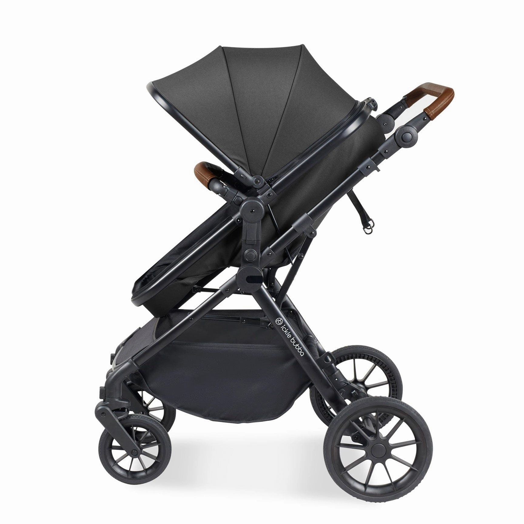 Ickle Bubba Cosmo 2 in 1 Plus Carrycot & Pushchair - Black/Graphite Grey