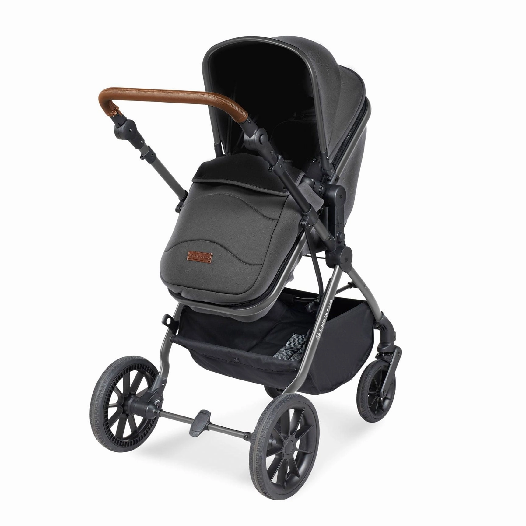 Ickle Bubba Cosmo 2 in 1 Plus Carrycot & Pushchair - Black/Graphite Grey
