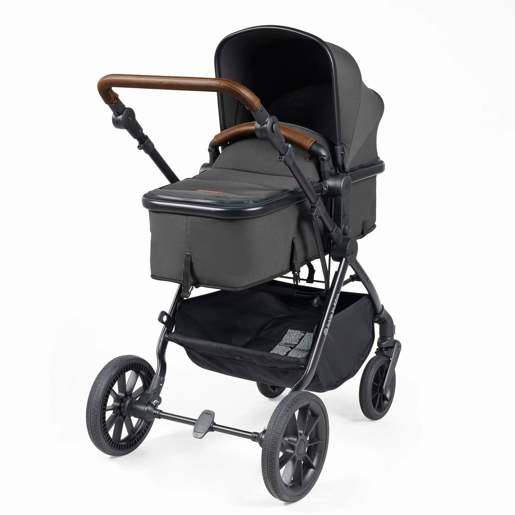 Ickle Bubba Cosmo 2 in 1 Plus Carrycot & Pushchair - Black/Graphite Grey